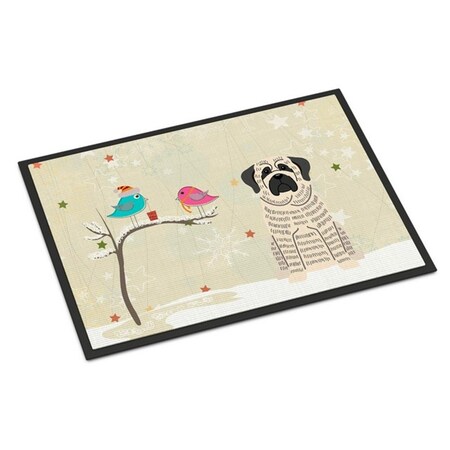 Carolines Treasures Christmas Presents Between Friends Mastiff Brindle White Indoor or Outdoor Mat, 18 x 0.25 x 27 in. BB2488MAT